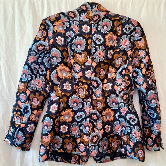 Theory Multicolor Floral Jacquard Riding Jacket US Sz. 12 - Picture 3 of 13